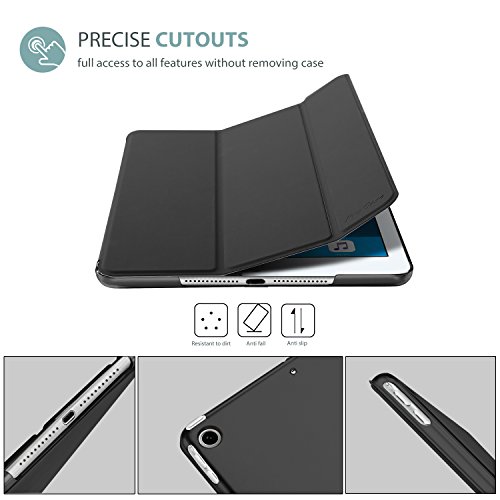 ProCase Funda iPad Mini 1/2/3 (Modelos Viejos), Carcasa Folio Ligera Delgada con Smart Cover Reverso Translúcido para 7,9" Apple iPad Mini 1 Mini 2 Mini 3 –Negro