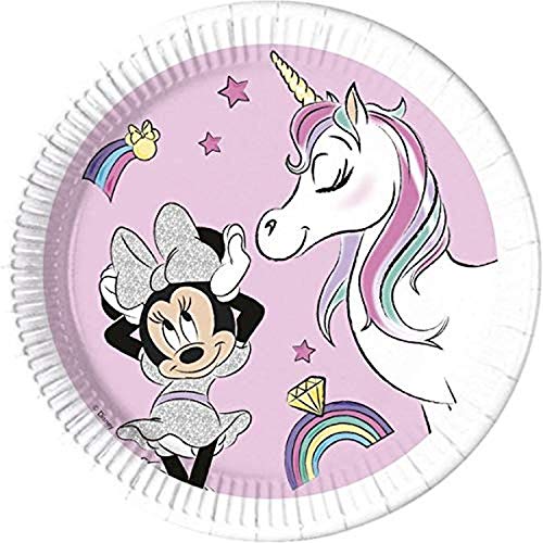 Procos 10132628 Disney - Juego de Accesorios de Fiesta (ratón, Unicornio, compostable), diseño de Minnie Mouse