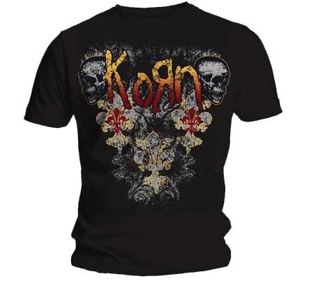 Producto oficial de T-camiseta de manga corta KORN negro charcuter?as Logo di...