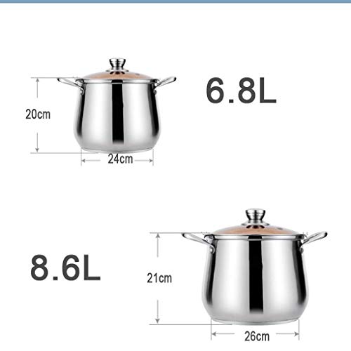 Profesional Master Chef de Acero Inoxidable en Condiciones de servidumbre Horno Caja de Seguridad Cacerola Libre con Tapa de Utensilios de Cocina (Size : Large)