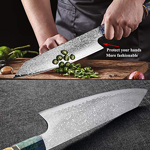 Promithi Cuchillo Chef Hecho A Mano,67 capas japonesas Damasco VG10 acero de alto carbono 8 pulgadas Cocina Kiritsuke Knife,Cuchilla de corte de carne vegetal ergonómica Mango de madera