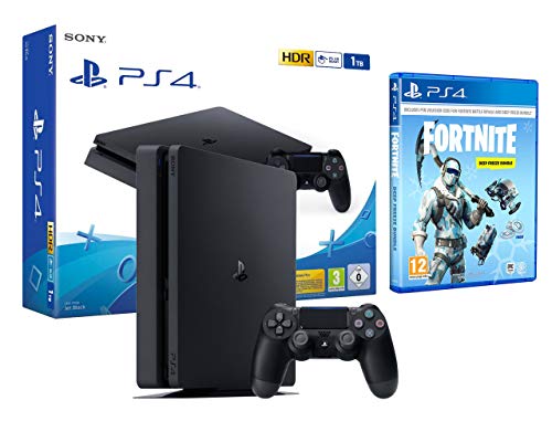 PS4 Slim 1Tb Negra Playstation 4 + Fortnite Lote de Criogenización [Incl 1000 paVos]