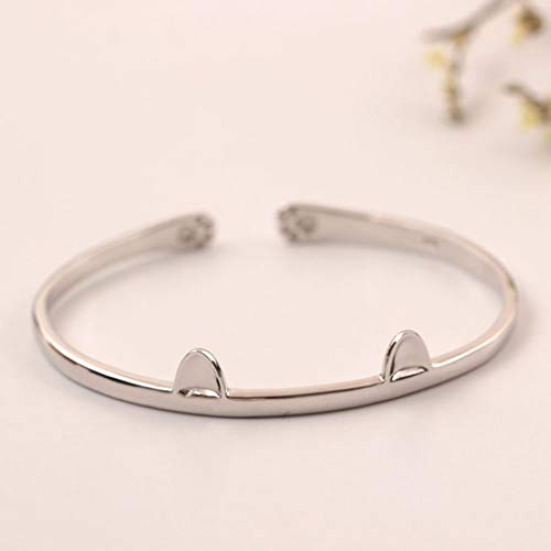 Pulsera de plata de ley 925 con adorable diseño de orejas y zarpas de gato, ideal como regalo de cumpleaños