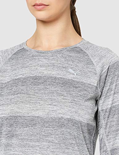 Puma Epic L/S tee W – Camiseta, Otoño-Invierno, Mujer, Color Medium Gray Heather-puma Black, tamaño Small