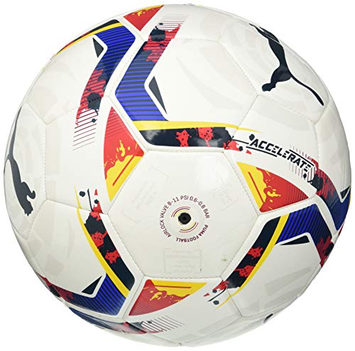 PUMA LaLiga 1 Accelerate MS Ball Balón de Fútbol, Unisex-Adult, White-Multi Colour, 3