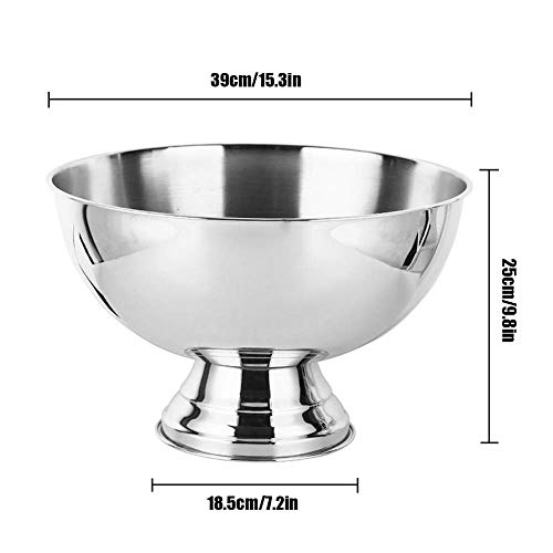 Punch Bowl de Acero Inoxidable útil, Enfriador de Vino Champagne Grande Cerveza Cool Ice Bucket Bowl Tub Ice Cube Contenedor para Party Bar Outdoor