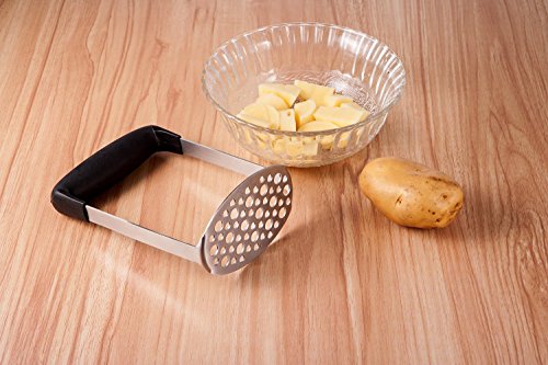 Puré de Patata, Smaier Masher Machacador Perforada de Acero Inoxidable y Superficie Lisa Diseñado Para Aplastar las Patatas