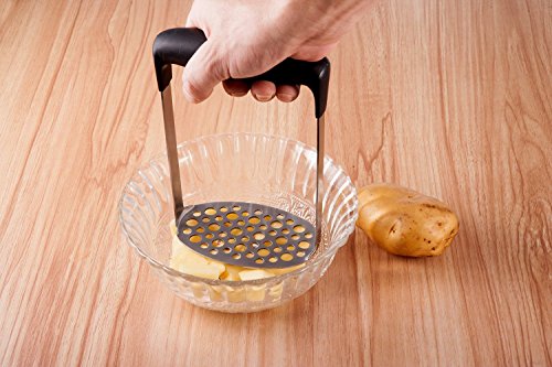 Puré de Patata, Smaier Masher Machacador Perforada de Acero Inoxidable y Superficie Lisa Diseñado Para Aplastar las Patatas