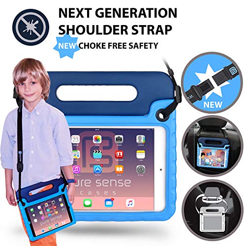 Pure Sense Buddy [Estuche Antimicrobiano niños] para Samsung Tab A 7.0 | Kit Completo: Funda de Tableta, Correa, Protector de Pantalla, Spray (Azul)