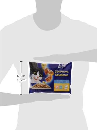 Purina Felix Sensations Gelatinas comida para gatos Selección Surtido de Pescados 10 x [4 x 100 g]