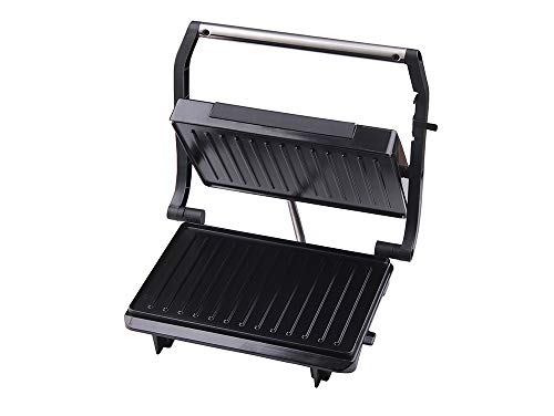 PURLINE Grill Plancha eléctrica compacta 750 W con Placas antiadherentes Apertura 90 Grados