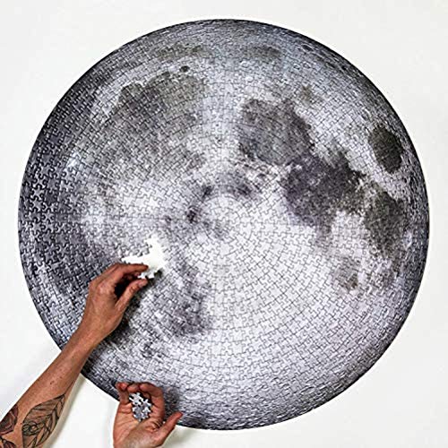 Puzzle Redondo de 1000 Piezas, Puzzle Circulares en Forma de Luna y Tierra Bricolaje, Puzzle Circular de Alta Dificultad, Juego de Puzzle, Juego Familiar, Decoración del Hogar, Regalo de Cumpleaños