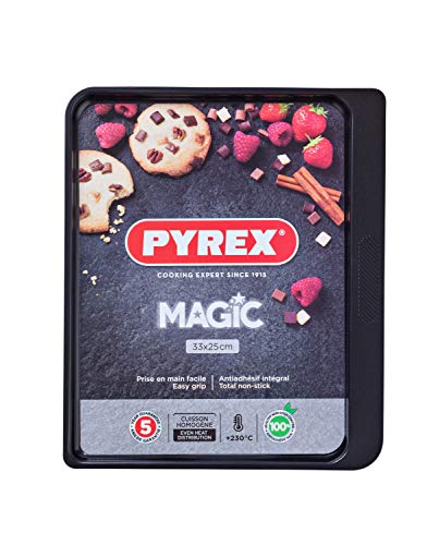 Pyrex Magic Fuentes para Horno, Acero Inoxidable, 33 x 25 cm, Transparente