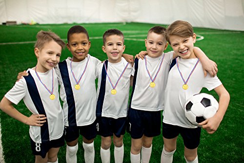 QH-Shop Premio Medallas,Ganadores Medallas el Plastico con Ribbon para Niños Fiesta Deportiva Competición Juegos 36packs