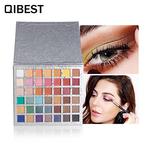 QIBEST Paleta de sombras de ojos 42 colores sombra de ojos Powder Make Up Waterproof Matte and Shimmers Paleta de sombras de ojos altamente pigmentadas