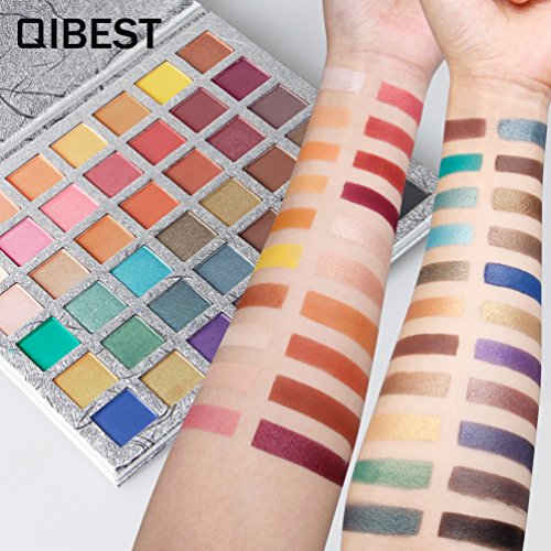 QIBEST Paleta de sombras de ojos 42 colores sombra de ojos Powder Make Up Waterproof Matte and Shimmers Paleta de sombras de ojos altamente pigmentadas