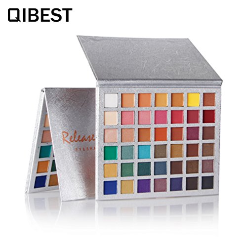 QIBEST Paleta de sombras de ojos 42 colores sombra de ojos Powder Make Up Waterproof Matte and Shimmers Paleta de sombras de ojos altamente pigmentadas