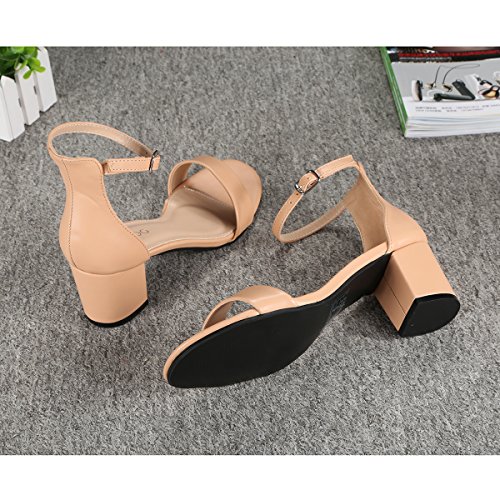 Qimaoo Sandalias Mujer Tacón 6 CM Zapatos de tacón con Punta Abierta para Mujer