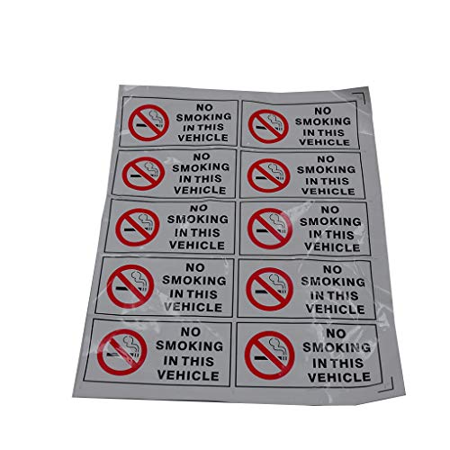 Qinghengyong 10PCS / Set De no Fumadores en Este calcomanías para vehículos de Señales de Humo de vehículos Pegatinas de Vinilo Waring Marca de Seguridad Decal Coches Taxi Diseño de automoción