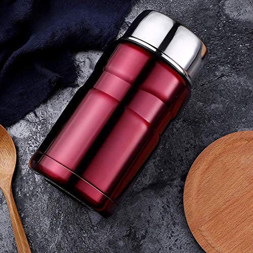 QinTian Termo Taza mágica chapada en Cobre Jarra de Comida aislada de Acero Inoxidable Doble Capa Olla hervida Aislamiento Caja de Almuerzo Avena 700ml vacío