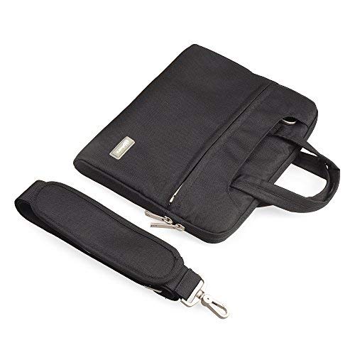 Qishare 11,6-12 Pulgadas Multifuncional portátil Hombro Bolsa maletín portátil de Ordenador portátil Caso Portador de la Ordenador portátil Messenger Caso(11,6-12 Pulgadas,Negro)