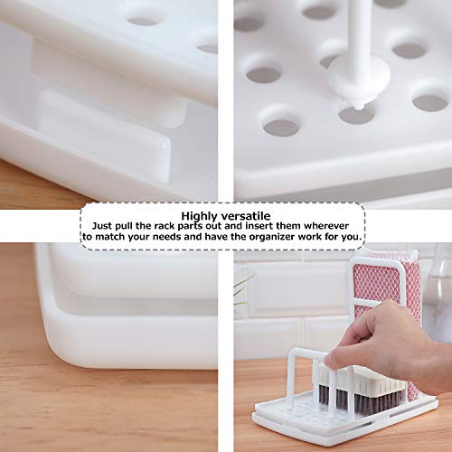 Qisiewell Organizador de Fregadero de Cocina Blanco para el Fregadero de Cocina Organizador de Carrito Soporte de Utensilios para Pasteles de Bricolaje Plástico ABS