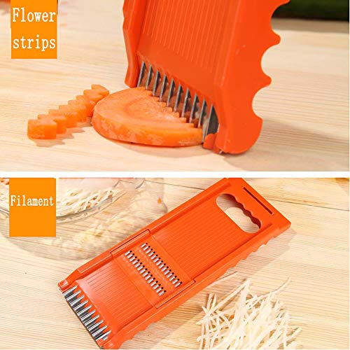 QLSN Cortador Y Triturador Verduras Slicer Rallador Cortador Cocina Multifuncional, Picadora Multifuncional Picadora Multiusos Corte Pelado Patrón Corte Patata Seda Corte Pepino Seda 235X90Mm