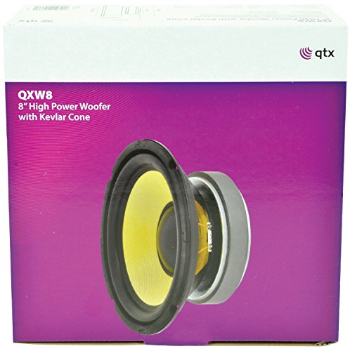 QTX Woofer - Altavoz de 8" (cono de kevlar), negro y amarillo