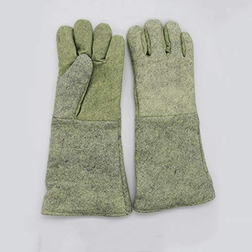 QUAS Guantes de Aislamiento térmico 500 Grados de Alta Temperatura alargados 45 antiquemaduras retardantes de Llama para la Industria de horneado