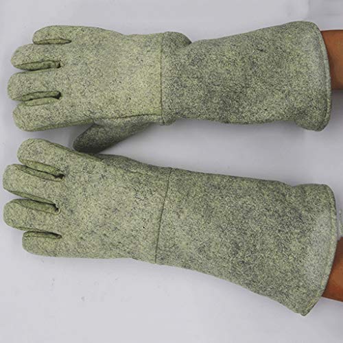 QUAS Guantes de Aislamiento térmico 500 Grados de Alta Temperatura alargados 45 antiquemaduras retardantes de Llama para la Industria de horneado