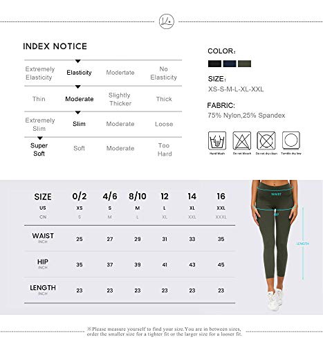 QUEENIEKE Leggins de Yoga para Mujer Pantalones de Talle Alto con Bolsillos Mallas Suaves de Control de Vientre para Yoga color Verde mar profundo Talla M