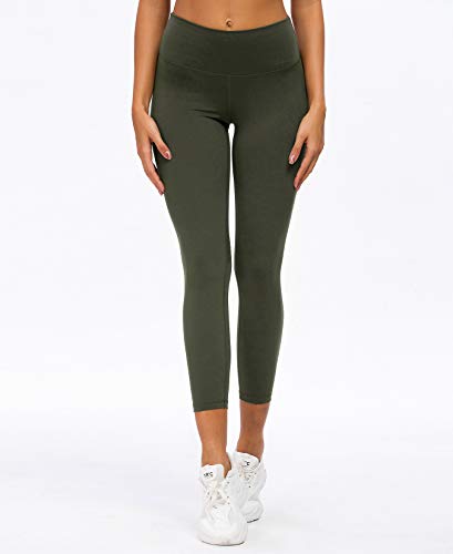 QUEENIEKE Leggins de Yoga para Mujer Pantalones de Talle Alto con Bolsillos Mallas Suaves de Control de Vientre para Yoga color Verde mar profundo Talla M