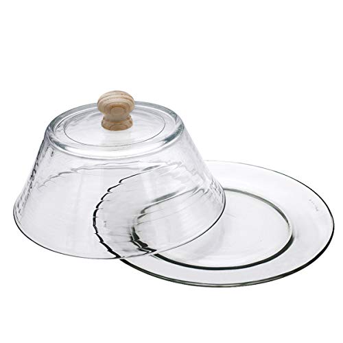 Quesera Redonda Totalmente de Cristal – Caja Queso Base y Tapa de Cristal – Ideal para Conservar Frescos Tus Quesos - Diámetro Ø 25cm