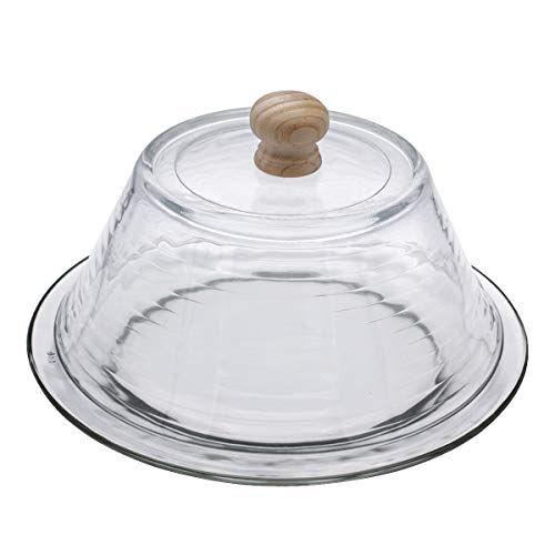 Quesera Redonda Totalmente de Cristal – Caja Queso Base y Tapa de Cristal – Ideal para Conservar Frescos Tus Quesos - Diámetro Ø 25cm