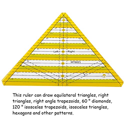 Quilting Ruler,Regla de Costura Regla de Mosaico Hecha a Mano DIY, Regla de Costura de acrílico de 1 Pieza Regla de Moda Francesa Franja de Tela Plantilla de triángulo de Acolchado de Mosaic