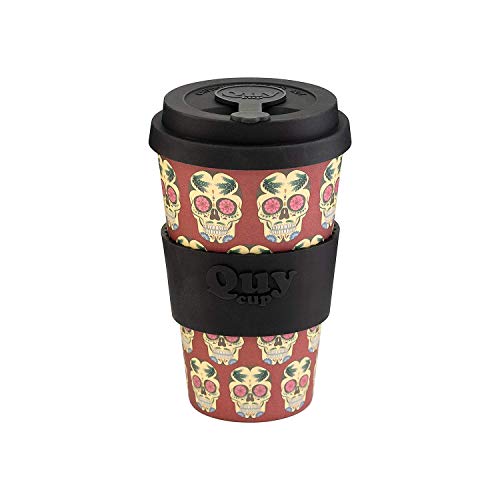 QUY CUP Taza de Café de Bambú - 400ml. Taza Ecológica Reutilizable para Café. Exclusivo Diseño Italiano. Hecho de Fibra Natural. Libre de BPA