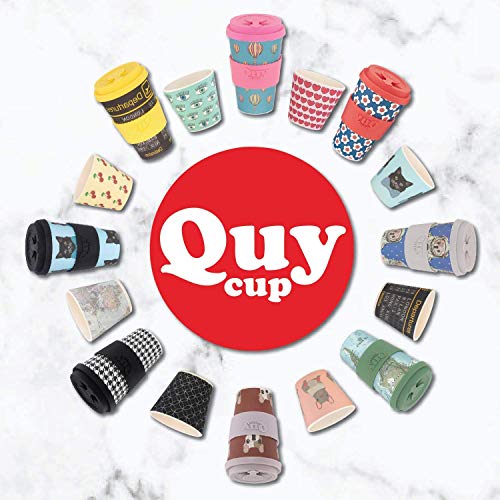 QUY CUP Taza de Café de Bambú - 400ml. Taza Ecológica Reutilizable para Café. Exclusivo Diseño Italiano. Hecho de Fibra Natural. Libre de BPA