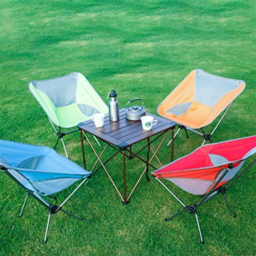 QWSX Taburete de Exterior Ultraligero Silla de Luna portátil Director de Pesca del Asiento al Aire Libre Silla de Aluminio Que acampaba móvil Plegable Muebles Sillón Fuerte y Robusto