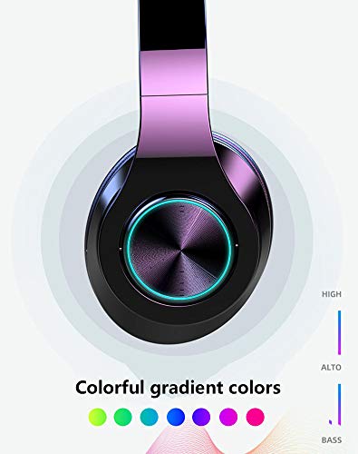 Qyaml Auricular Inalámbrico Para Juegos Con Bluetooth, Luces De Colores De Subwoofer Montado En La Cabeza, Impermeable Y Resistente Al Sudor, Adecuado Para El Hogar (Negro)