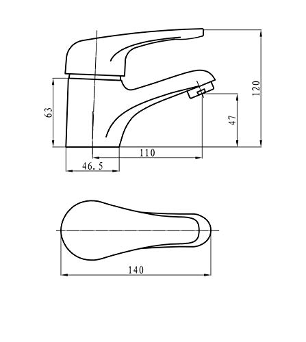 RAF - Grifo mezclador monomando para lavabo (cromo, sin desagüe)