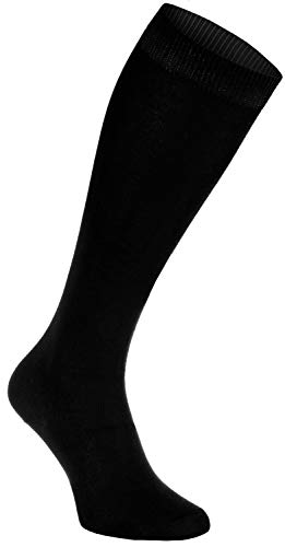 Rainbow Socks - Hombre Mujer Calcetines Largos de Bambu - 1 Par - Negro - Talla: EU 44-46