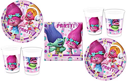 rainbowFUN.de Trolls - Kit de Fiesta, 52-Teilig