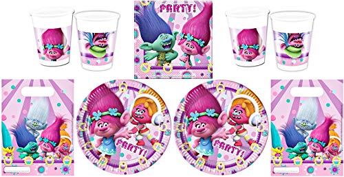 rainbowFUN.de Trolls - Kit de Fiesta, 64-Teilig