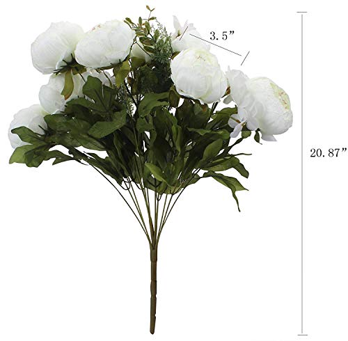 Ramo de peonías artificiales Amkun. Flores de seda para decoración del hogar o bodas, 1 unidad