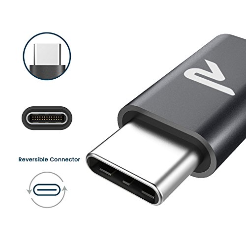 Rampow Adaptador Micro USB a Tipo C Aluminio Duradero, Adaptador Micro USB C-Garantía de por Vida-Compatible para HTC 10U11LG G6OnePlus 235 Sony Xperia XZ,Samsung Galaxy S8/S9,Gris Espacial-2 Unidades