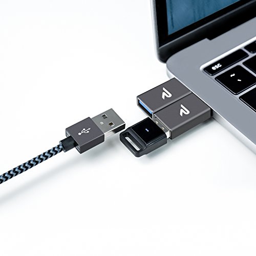 Rampow Adaptador USB Tipo C a USB 3.1[OTG] Aluminio Adaptador -Garantía de por Vida- Compatible para MacBook Pro 2016/2017, Huawei, Samsung, ChromeBook Pixel y dispositivos con USB C - Gris,2 Unidades