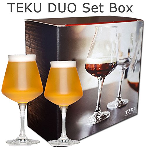 Rastal teku Duo Set Box – Juego de copas de cata cerveza artesanal – N ° 1 teku 42.5 cl & N ° 1 teku Mini 33 cl. – Gift Box 2 pz.