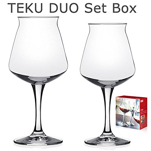 Rastal teku Duo Set Box – Juego de copas de cata cerveza artesanal – N ° 1 teku 42.5 cl & N ° 1 teku Mini 33 cl. – Gift Box 2 pz.