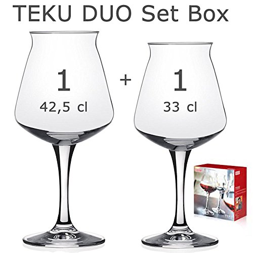 Rastal teku Duo Set Box – Juego de copas de cata cerveza artesanal – N ° 1 teku 42.5 cl & N ° 1 teku Mini 33 cl. – Gift Box 2 pz.