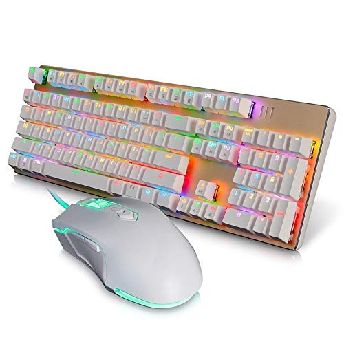 Ratón inalámbrico y combo de teclado de la computadora teclado ratón inalámbrico, teclado y ratón, Incluye interfaz / frío Efecto de luz teclado de color completo del juego mecánico periférico USB, ba